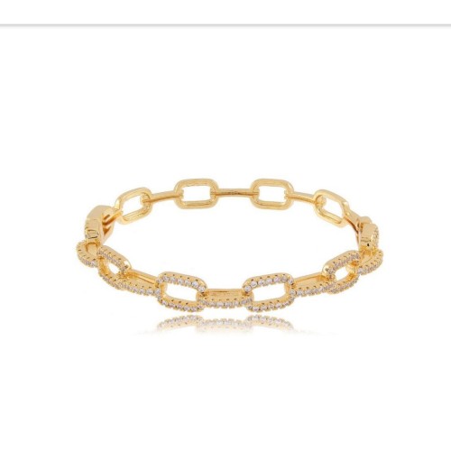 Bracelet Elos TF zirconias brancas (SEMI JOIAS)